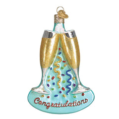 Champagne Toast Ornament, 4.25