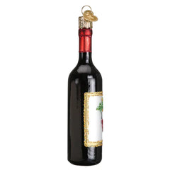 Red Wine Bottle Glass Ornament by Old World Christmas, 5