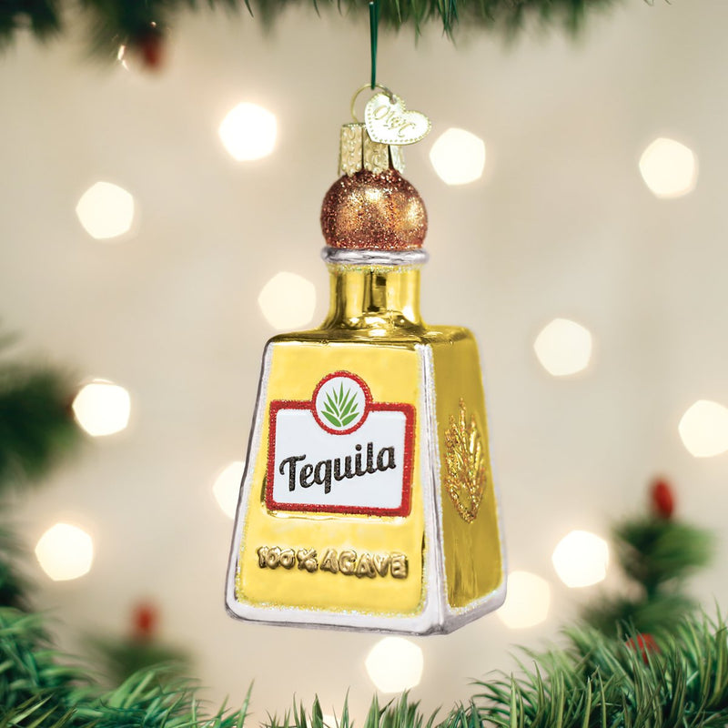 Tequila Bottle Glass Ornament by Old World Christmas, 3.75"