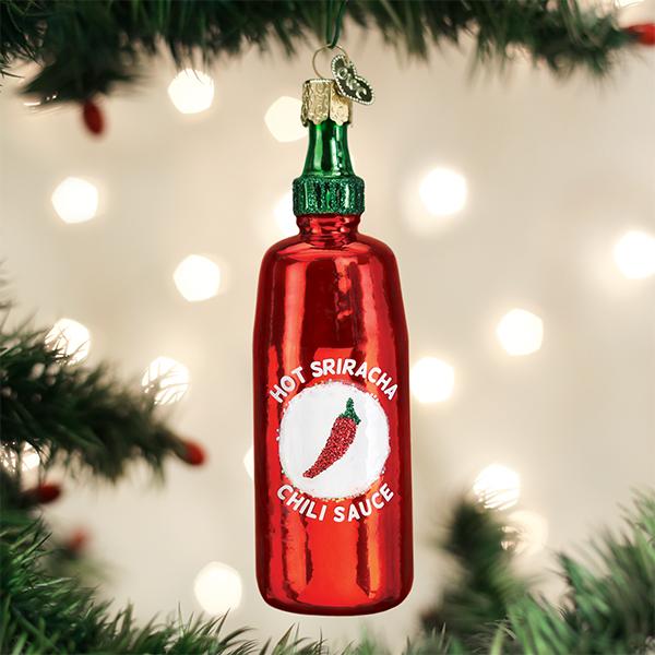 Sriracha Sauce Glass Ornament by Old World Christmas, 4.75"