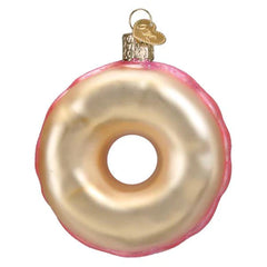 Pink Sprinkles Donut Glass Ornament by Old World Christmas, 3.75