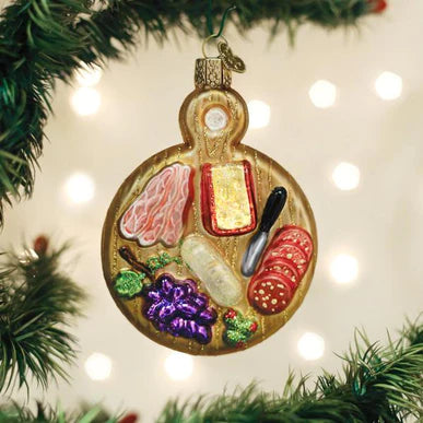 Charcuterie Board Glass Ornament By Old World Christmas, 4.25"