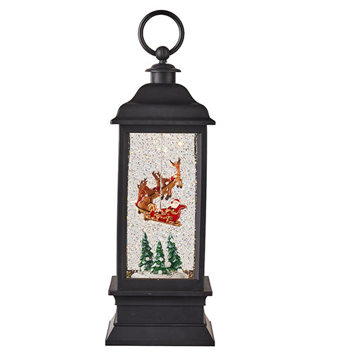 Santa Flying Animated Water lantern, 11"H