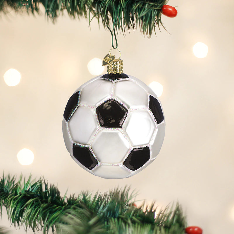 Soccer Ball Glass Ornament by Old World Christmas, 3.25"