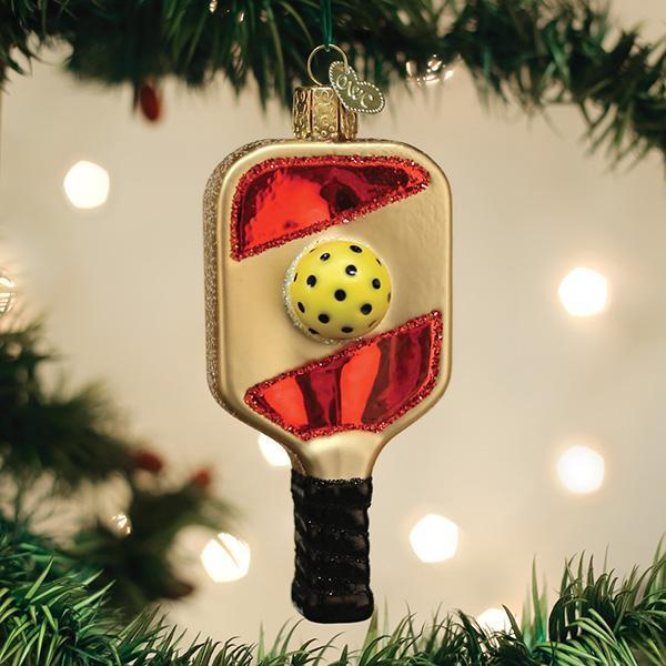 Pickleball Paddle Glass Ornament by Old World Christmas, 4.25"