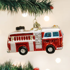 Fire Truck Glass Ornament by Old World Christmas
