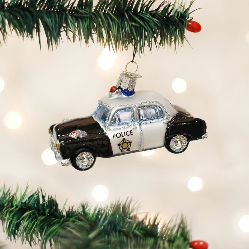 Police Car Glass Ornament by Old World Christmas