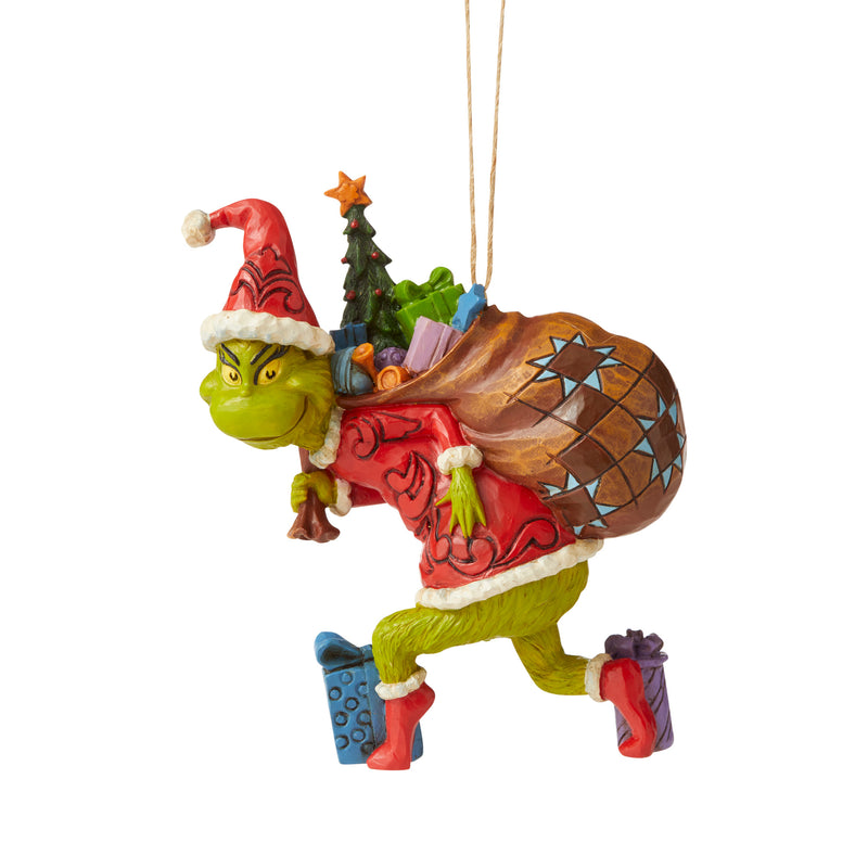 Jim Shore Grinch Tiptoeing Ornament, 4.45"
