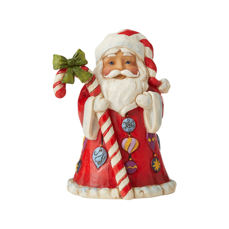 Jim Shore Mini Santa With Candy Cane, 3.43"