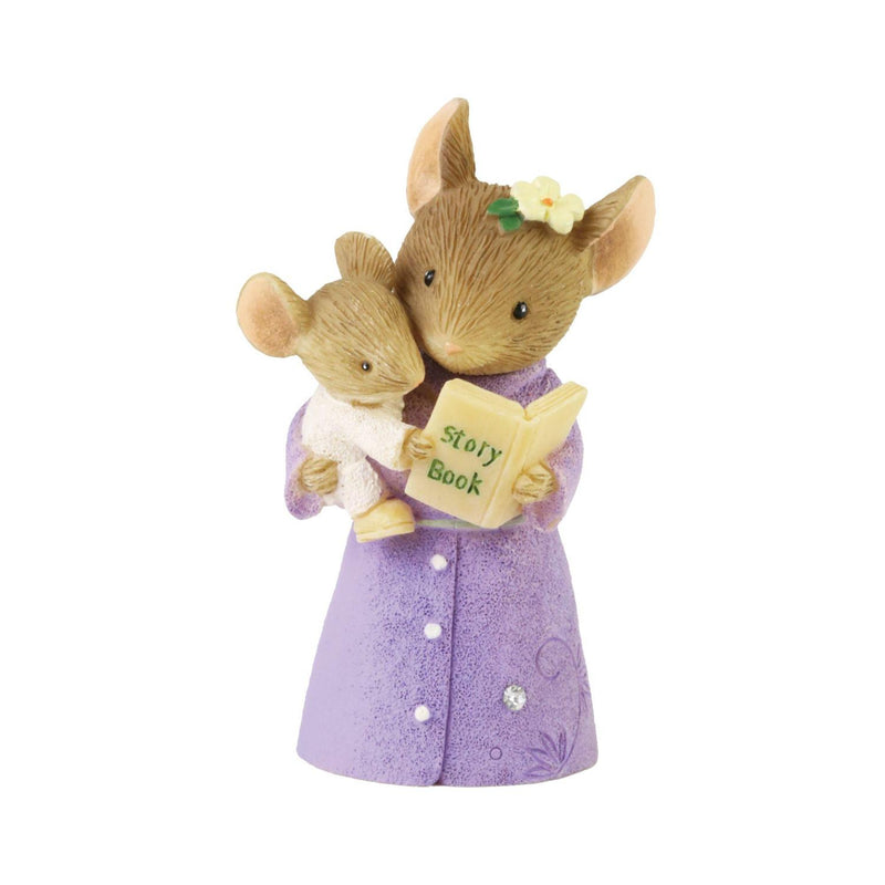 Reader Mouse with Baby Figurine, 2"