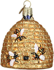 Bee Skep Glass Ornament by Old World Christmas, 2 3/4