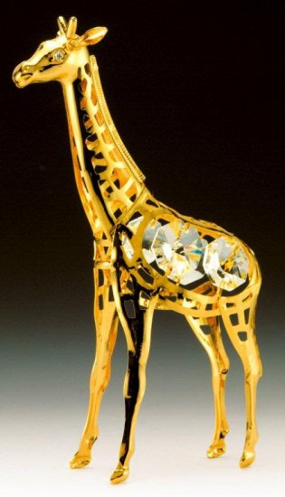 Giraffe Ornament, 24K Gold Plated w/ Swarovski Crystal