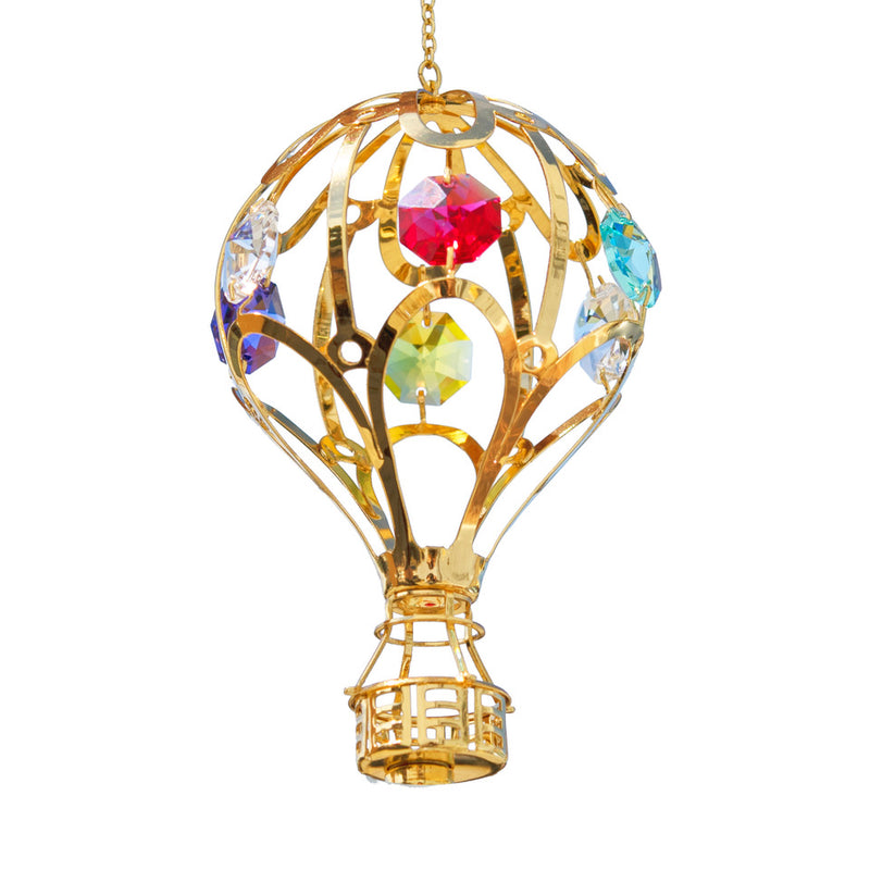 Hot Air Balloon 24k Gold-Plated w/ Swarovski Crystal