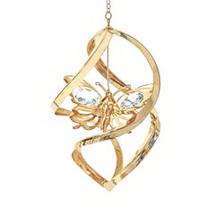 Butterfly Ornament, 24K Gold Plated w/ Swarovski Crystal