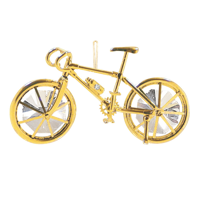 Bicycle Ornament, 24k Gold Plated w/ Swarovski Crystal