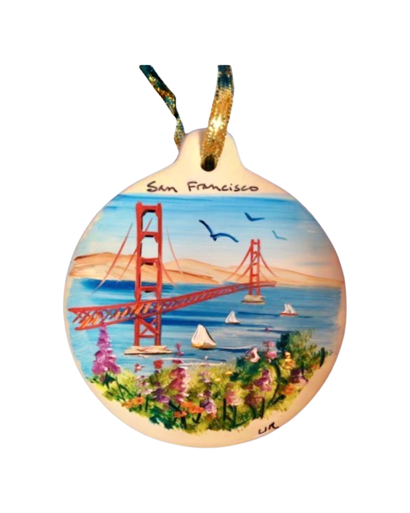 Hand Painted Ceramic Golden Gate Bridge Ornament