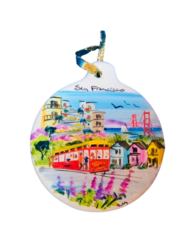 Hand Painted Ceramic San Francisco Montage Ornament