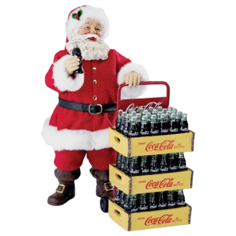 Coca-Cola Santa W/Delivery Cart, 10.5"