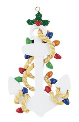 Anchors Away Ornament, 4"