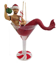 December Diamonds Mistletoe Santa Merman Ornament