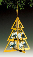 Christmas Tree Ornament, 24K Gold Plated w/ Swarovski Crystal