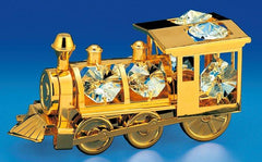 Locomotive Ornament, 24K Gold Plated w/ Swarovski Crystal