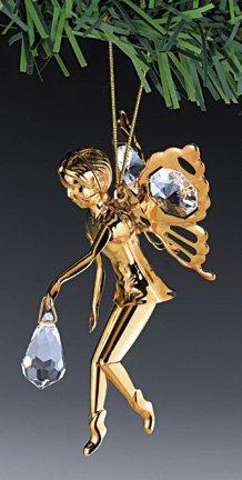 Fairy Ornament, 24K Gold Plated w/ Swarovski Crystal