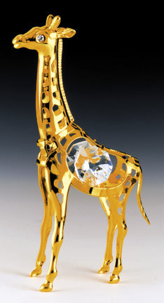 Giraffe Baby Ornament, 24K Gold Plated w/ Swarovski Crystal