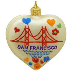 European Glass San Francisco Heart Ornament