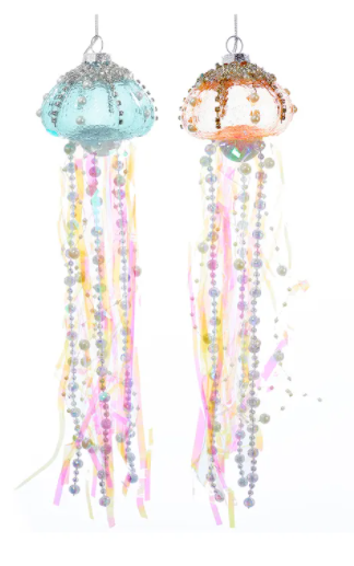 Jellyfish Glass Ornaments, 12"