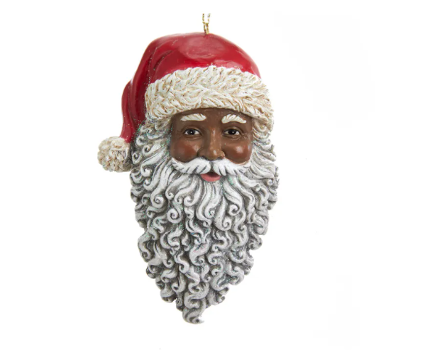 African American (Black) Santa Ornament, 4.5"