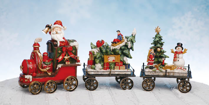 Santa Holiday Train Set 6.75" H x 23"W x 3.75"D