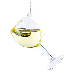 White Wine Glass Ornament, 2.5