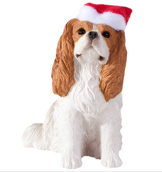 OUSIO Christmas Dog Earrings - Cute Cavalier King Charles Spaniel With Santa Hat & Scarf Acrylic Dangle Earrings For Women - View #9
