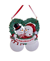 Snowman Couple Ornament -All Of Me Loves All Of You