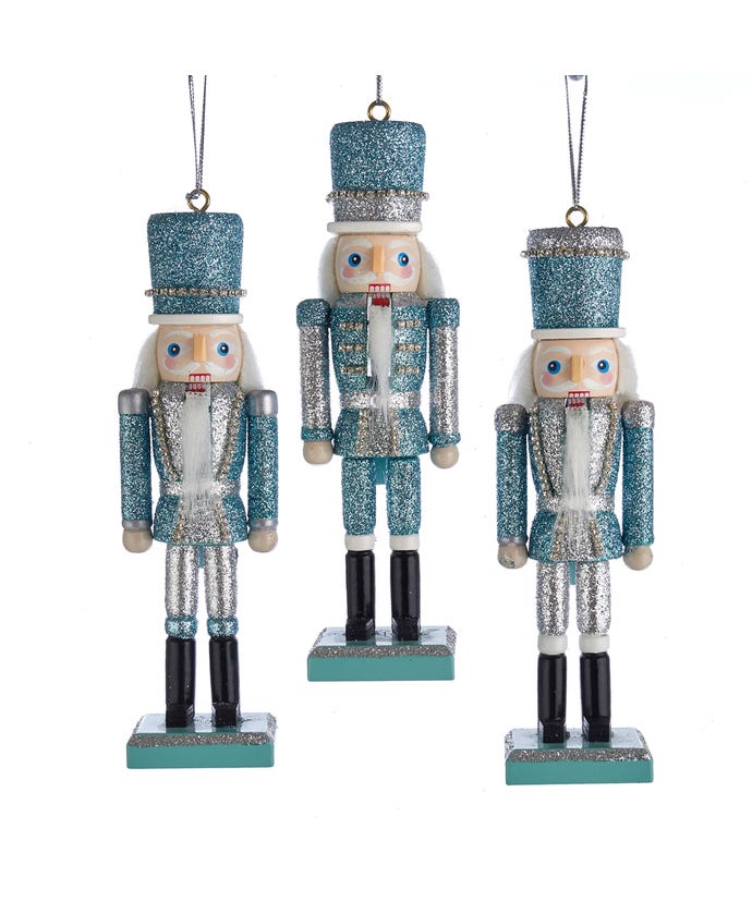 Hollywood Silver and Blue Nutcracker Ornaments, 6"