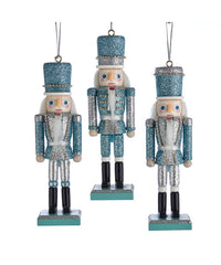 Hollywood Silver and Blue Nutcracker Ornaments, 6