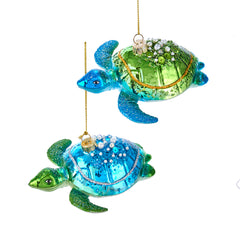 Blue and Green Sea Turtle Ornament 4.75