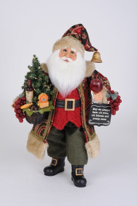 Lighted Wine And Cheese Sampling Santa, 17"