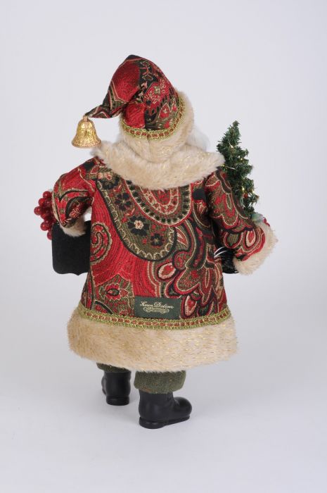 Wine and Cheese Sampling Santa with Lighted Tree, 17"