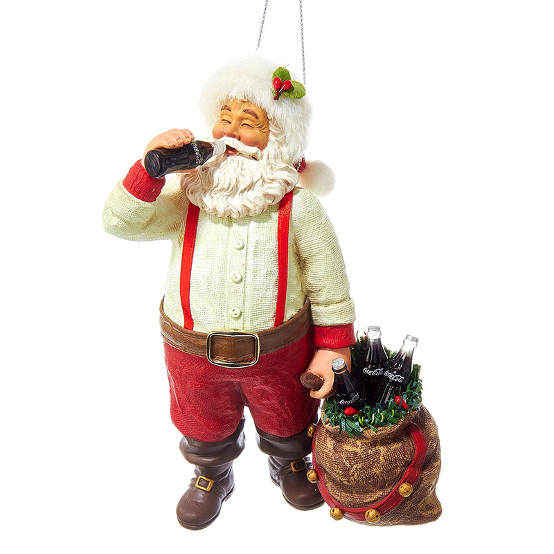 Santa Drinking A Coca-Cola® Ornament, 5.5"