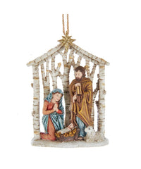 Birch Holy Family Ornament, 4.38