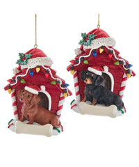 Dachshund W/Doghouse Ornament 4