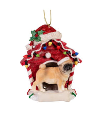 Pug W/Doghouse Ornament 4