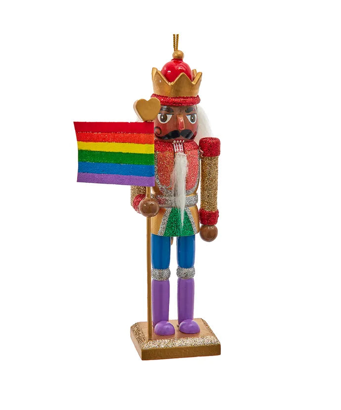 Black Gay Pride Nutcracker Ornament, 6"