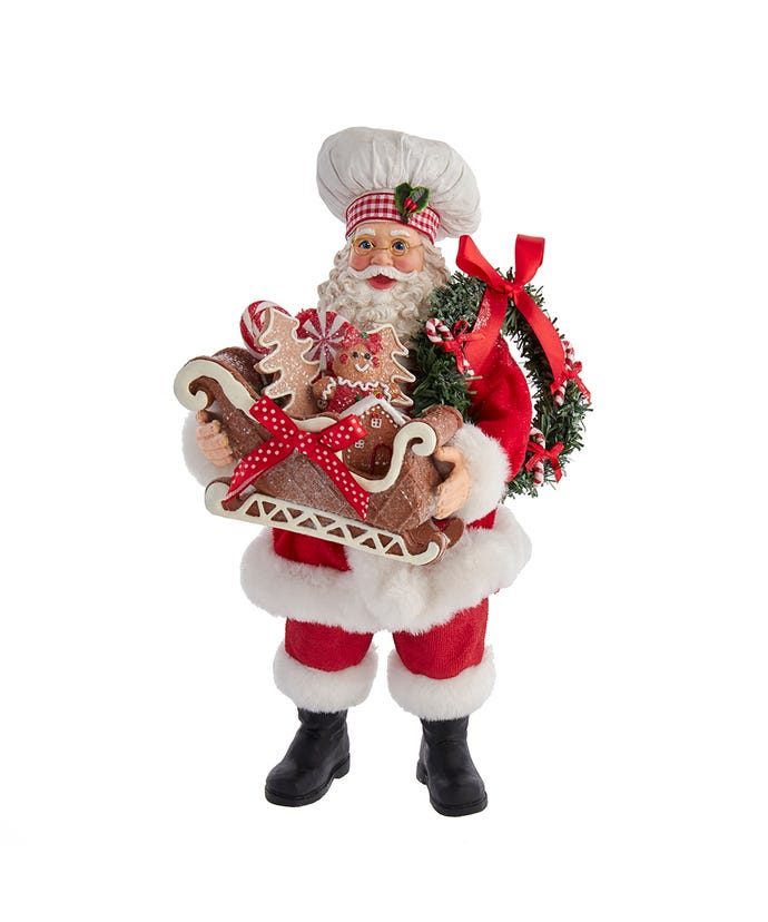 Gingerbread Chef Santa Figurine, 10.5"