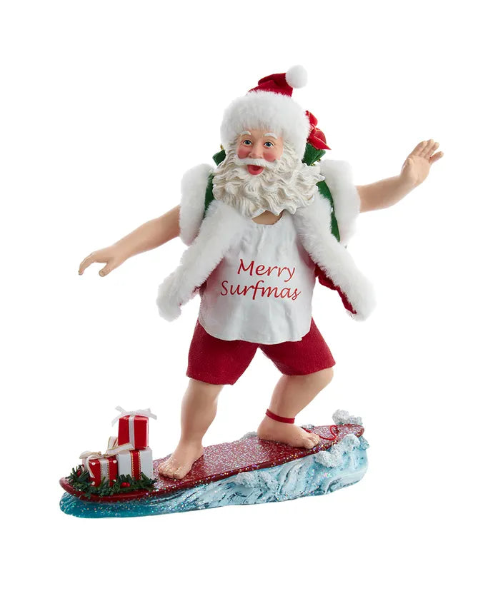 Surfer Santa, Fabriche, 11.5"