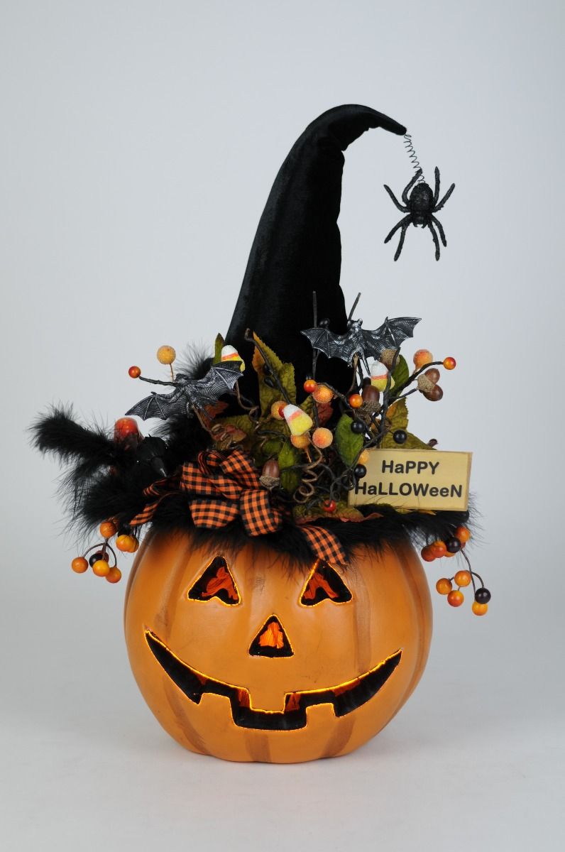 Lighted Fiber Optic Pumpkin 22"