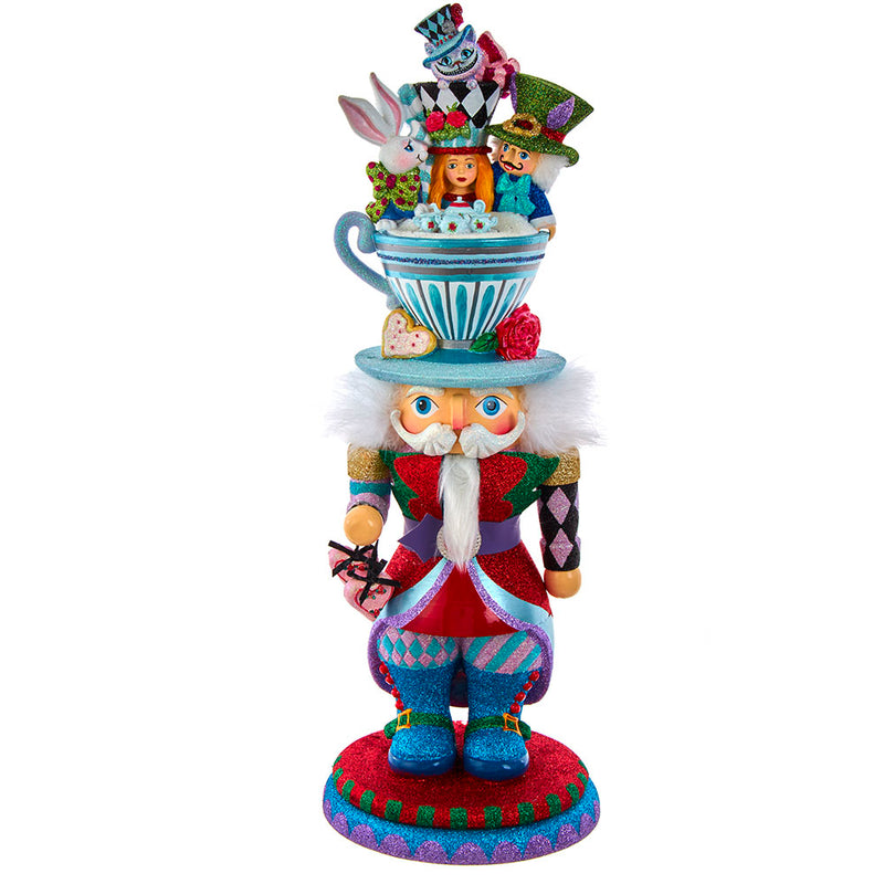 Hollywood Alice Teacup Hat Nutcracker 18"