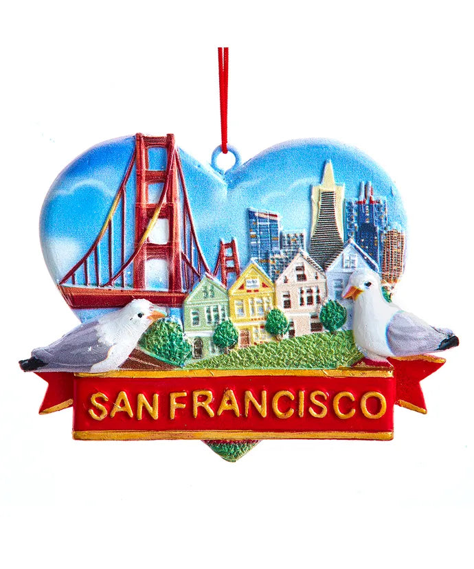 San Francisco Heart Landmark Ornament 3.75"